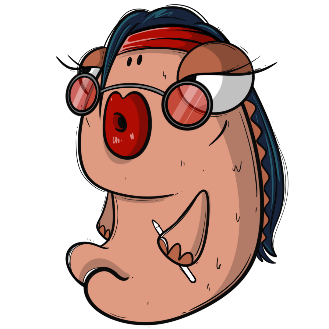 Character with glasses